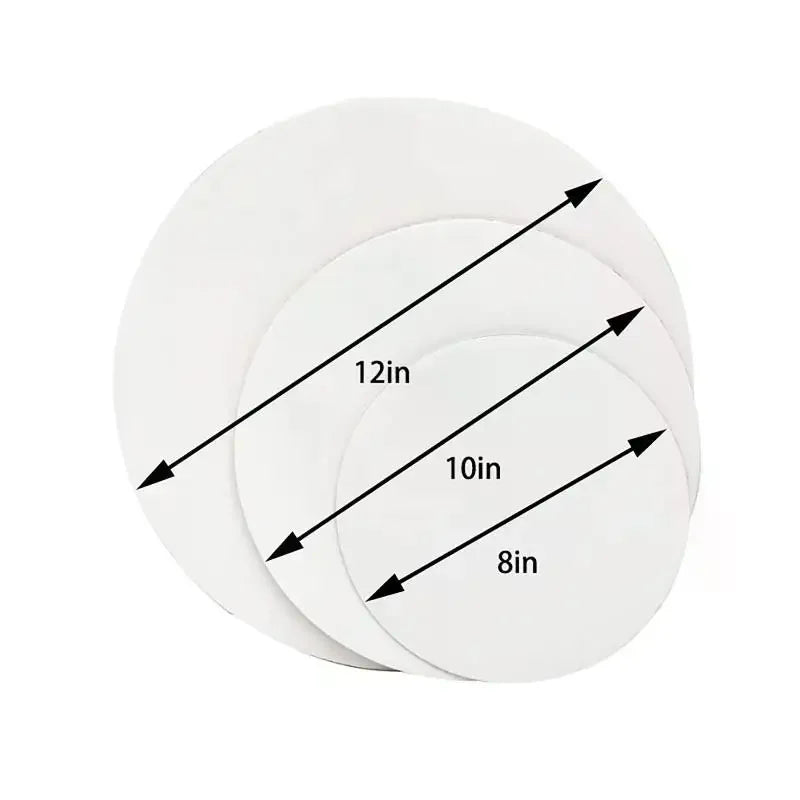 10Pcs 8/10/12 Inch Round Cake Boards Paper Cake Drum Pan For Birthday Wedding Party Cake Cardboard Bottom Tray Qme