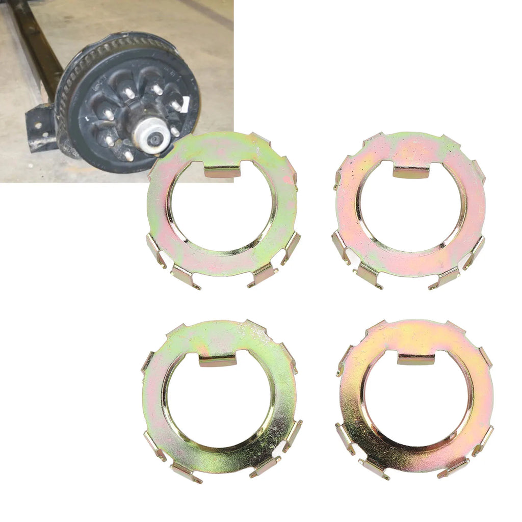 4Pcs Trailer Spindle Nut Retainer Metal Secure Fixation Wheel Spindle Nut Retainer Replacement for EZ-Lube Jam Nut Qme