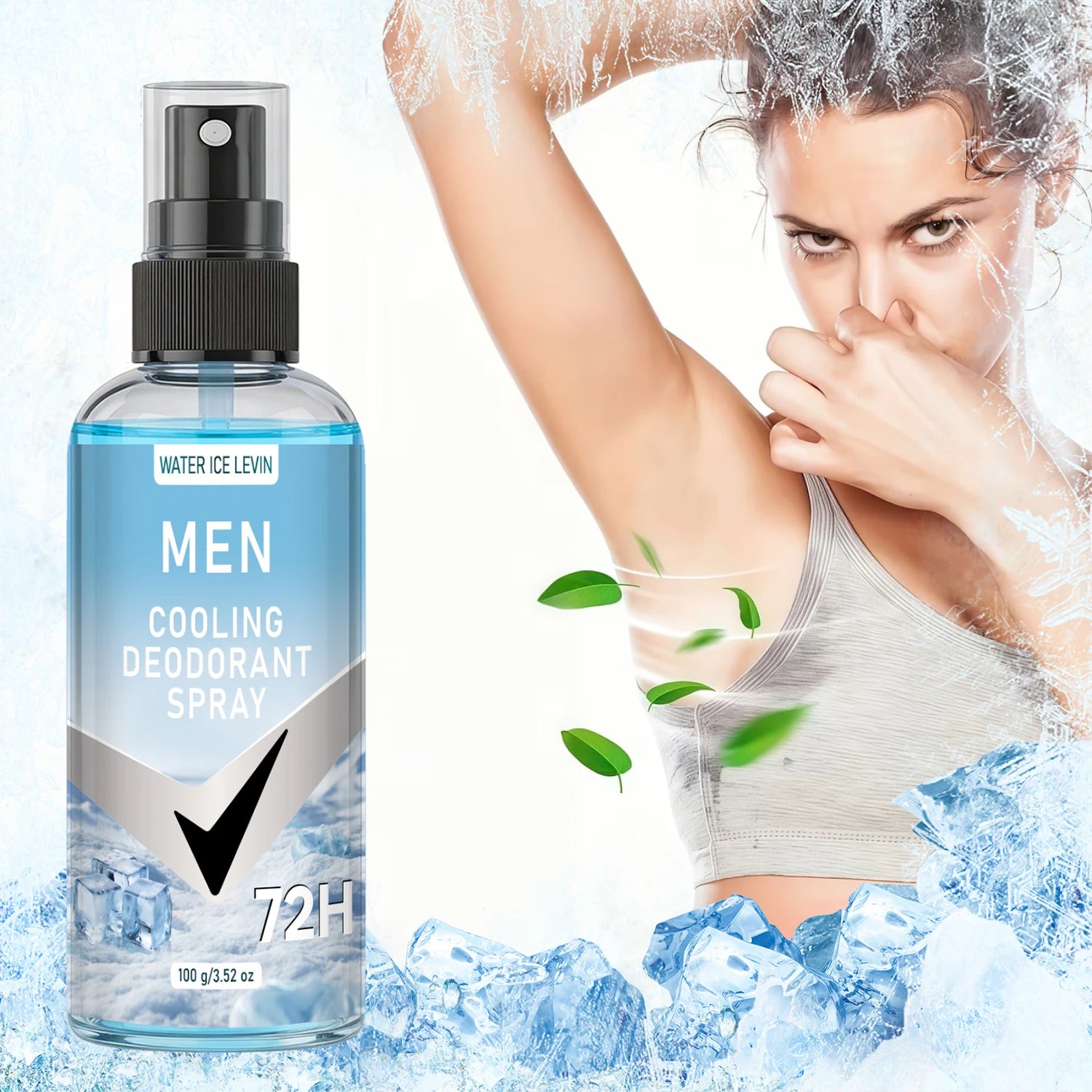 Male Refreshing Cooling Deodorant Spray with Niacinamide, Comfortable Underarm Skin Care Qme Default Title