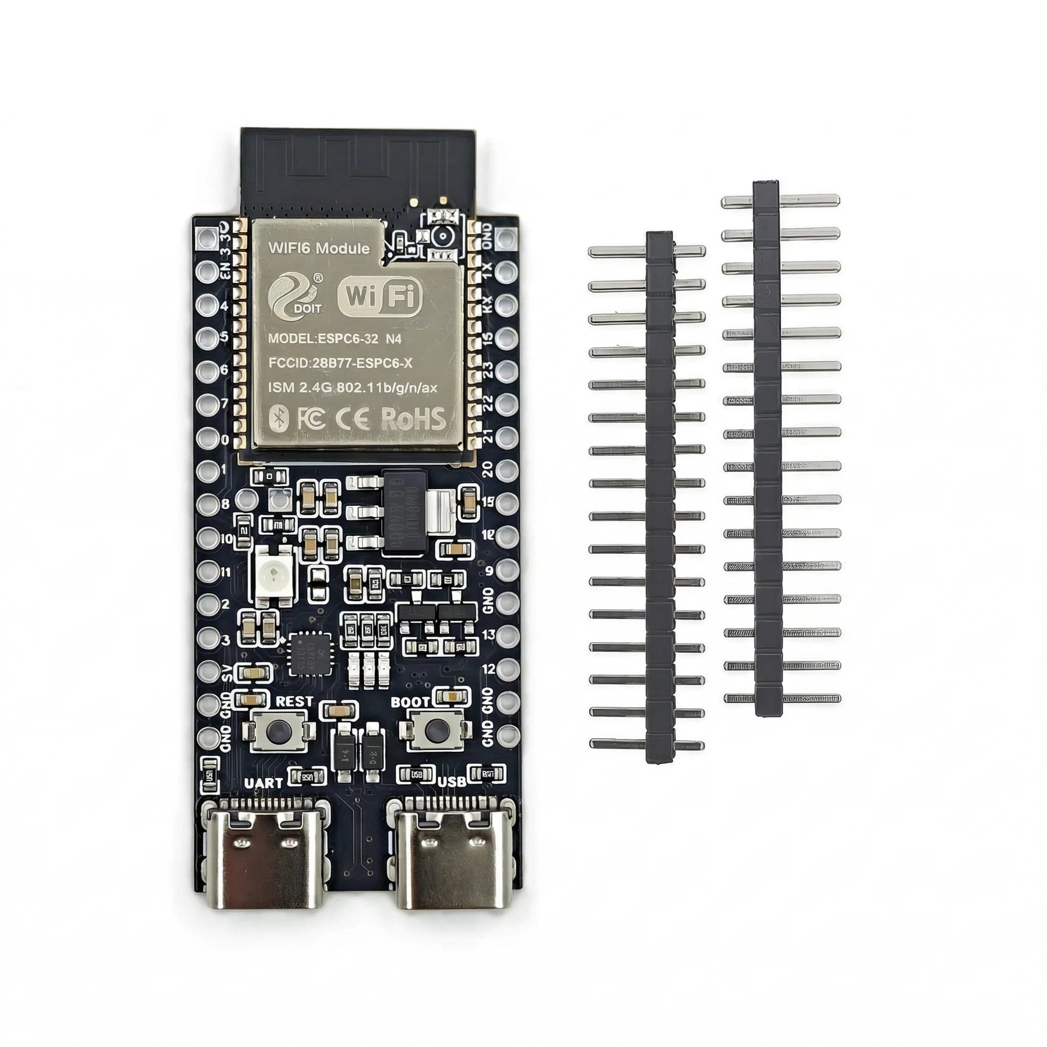 ESP32-C6-DevKitC-1 Development Board ESP32 N4 Core Board 4MB Flash WIFI6 BLE Zigbee Compatible ESP32 Module Qme