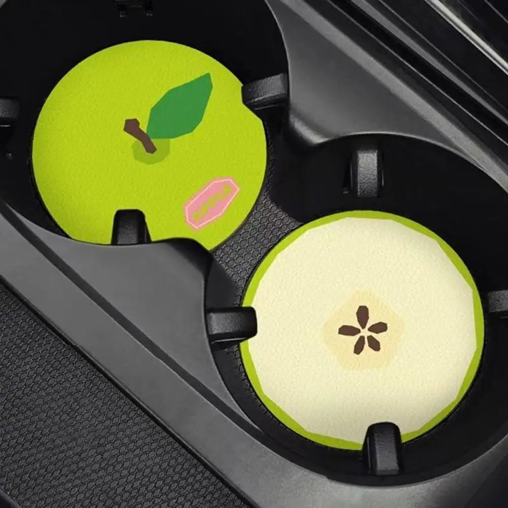 Creative Car Fruit Coasters Water Cup Slot Anti Slip Pad Universal Qme