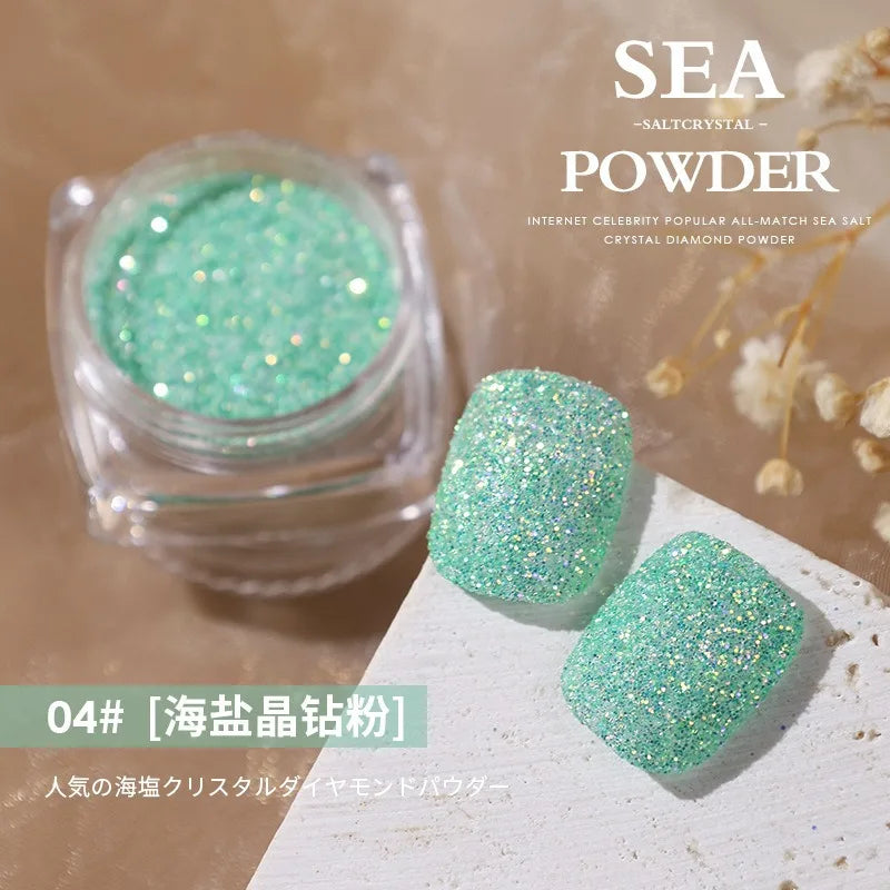 Aurora Sea Salt Crystal Diamond Nail Glitter 12 Colors Super Shiny Sugar Powder Nail Art Decoration Qme 4