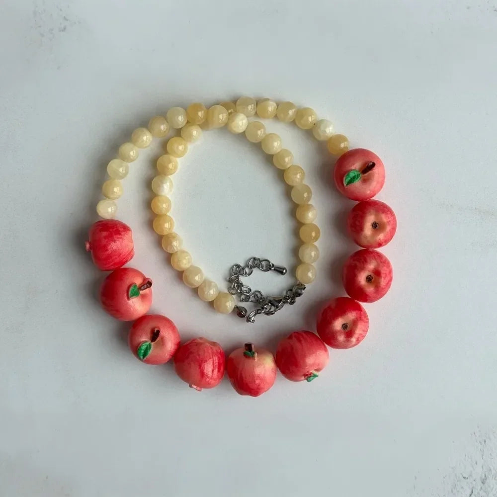 Simple Layered Beads Fruit Necklace Stackable Blueberries Multi Layer