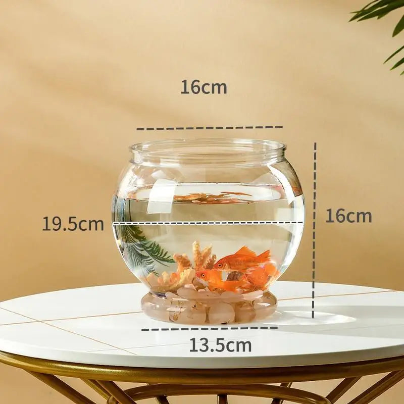 Pet Plastic Lightweight Desk Aquarium Bowl Home Decor Transparent Qme A4