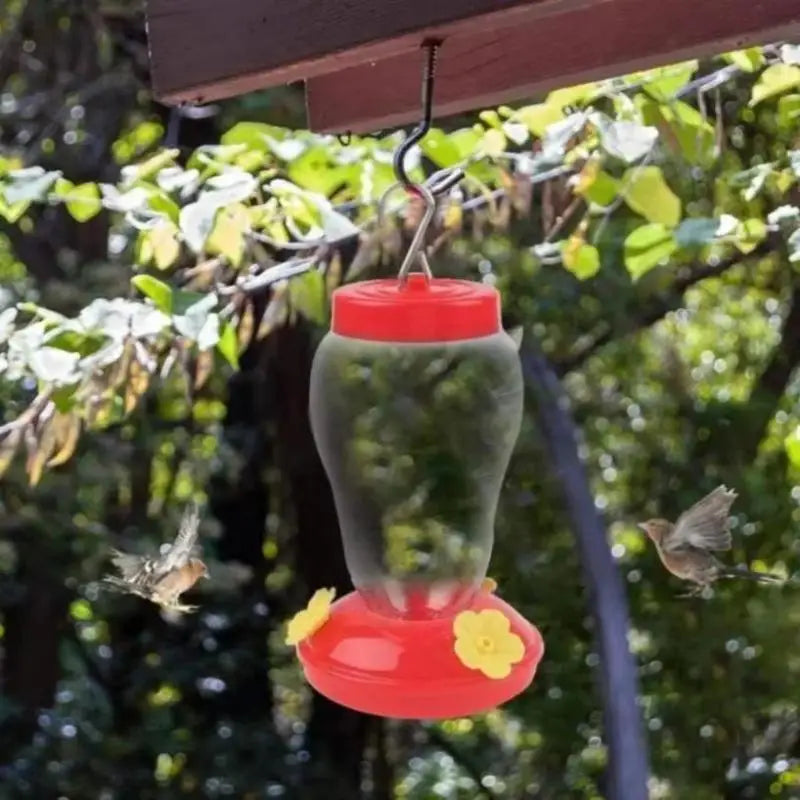 480ML Clear Plastic Bird Water Feeder Hanging Bottle with Iron Hook for Garden Hummingbird Feeder Pet Bird Supplies Qme