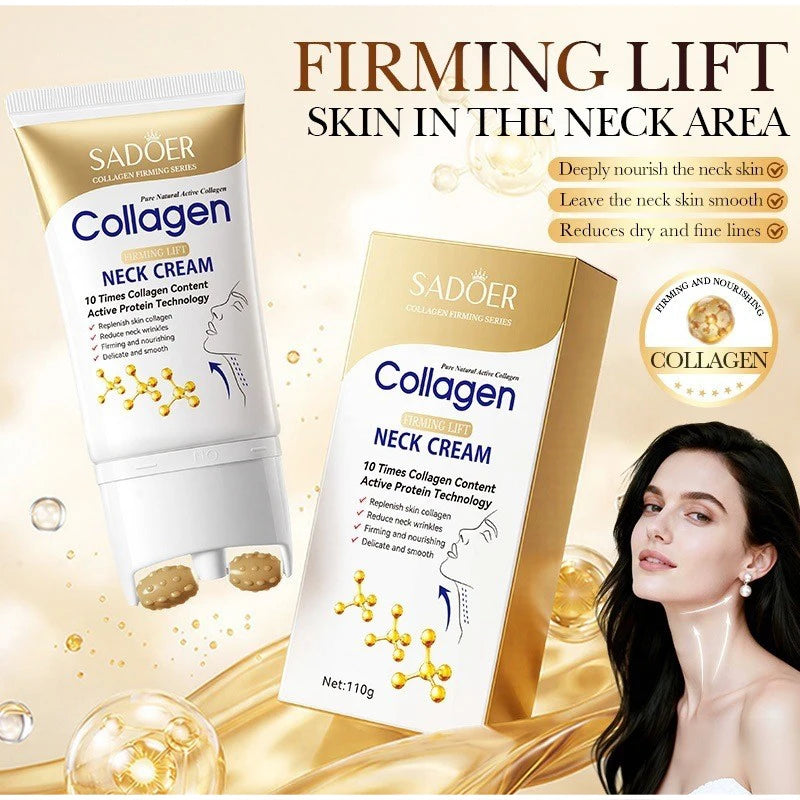 Collagen Neck Rolling Massage Cream Rice Extract Deeply Moisturizes Qme