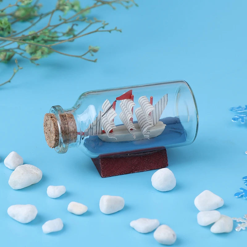 6 Dollhouse Glass Drift Bottle Miniature House Decor Kids Toy Qme