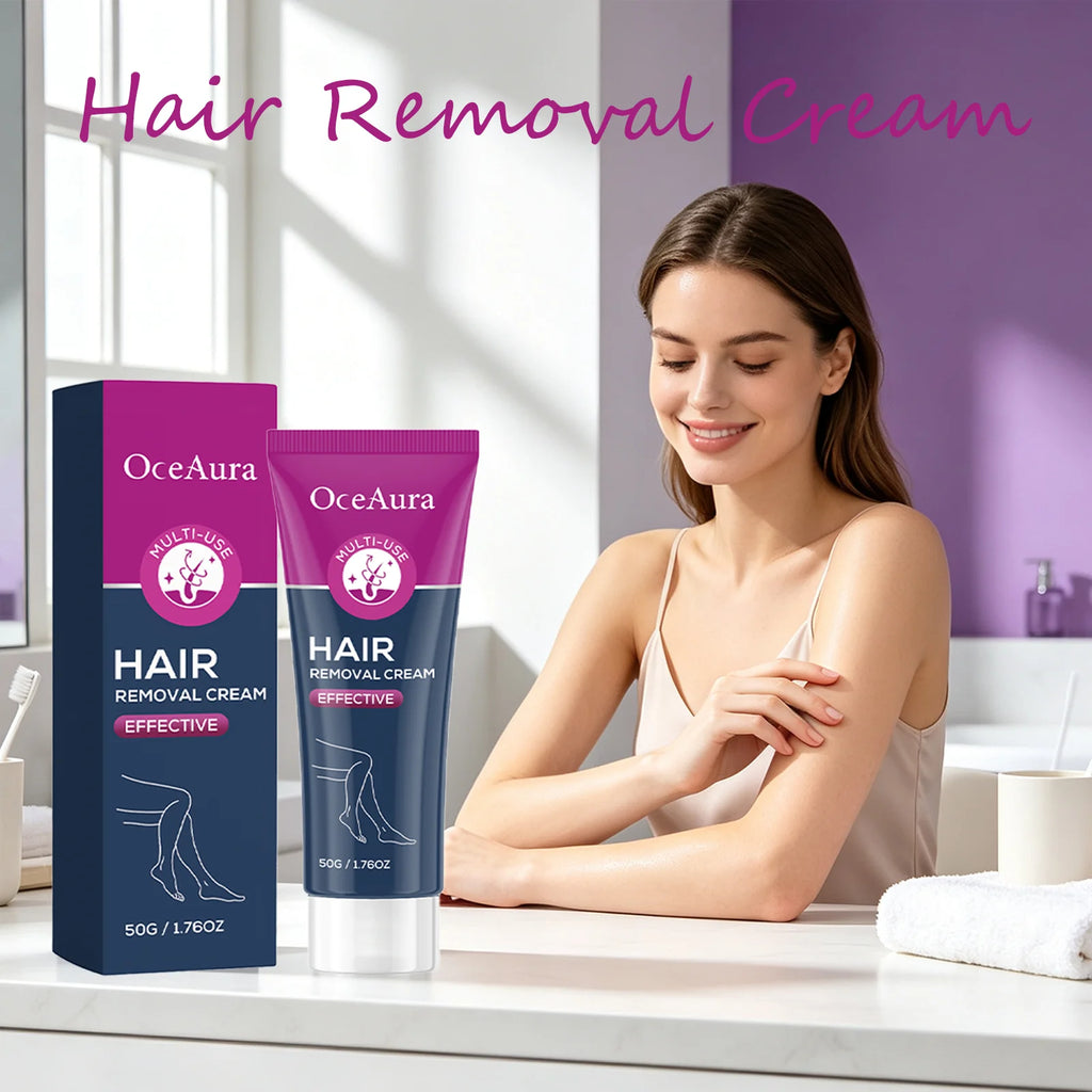 OceAura Effective Hair Removal Cream Gentle Low-Irritation Quick Cleasing Dalicate Touch Hydration Smooth Body Depilatory Cream Qme