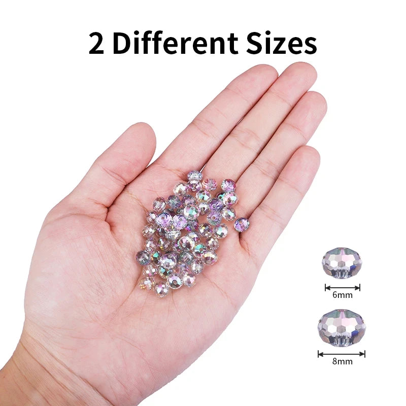6mm 8mm Austria Crystal Beads 96 Faceted Round Loose Spacer Beads Qme