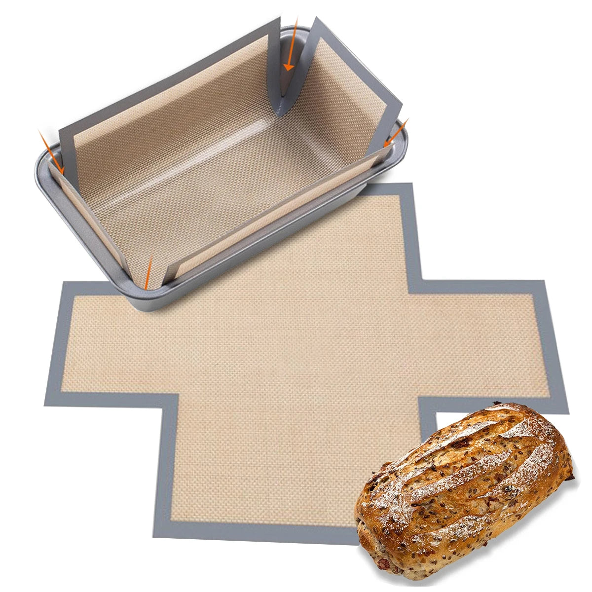 Silicone Bread Loaf Pan Liners Reusable Nonstick Baking Mat 9 5 X 1 Qme