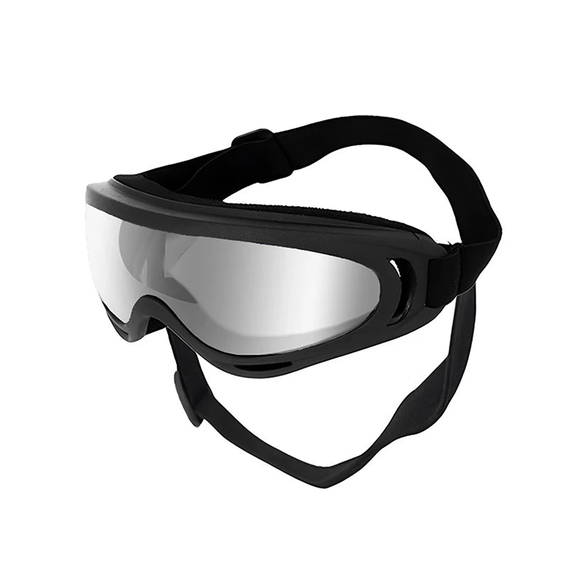 Dog Goggles Medium Large Breed Sunglasses Adjustable Straps UV Qme one size silver