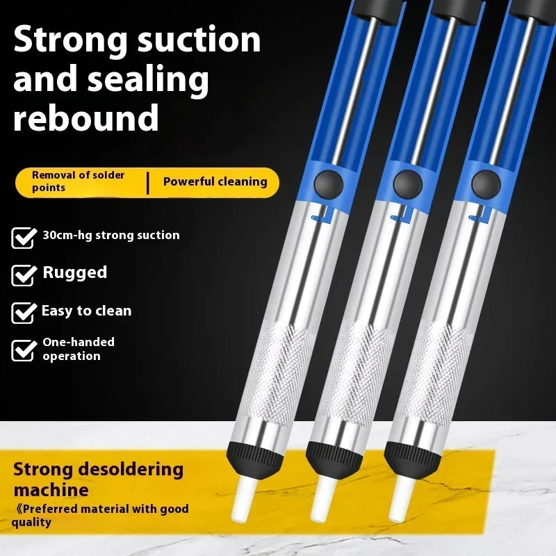 Semi-Aluminum Tin Suction Device, Desoldered Nozzle Tip, Automatic Rebound Manual Anti-Slip Tin Suction Pump, Desoldering Pumps Qme