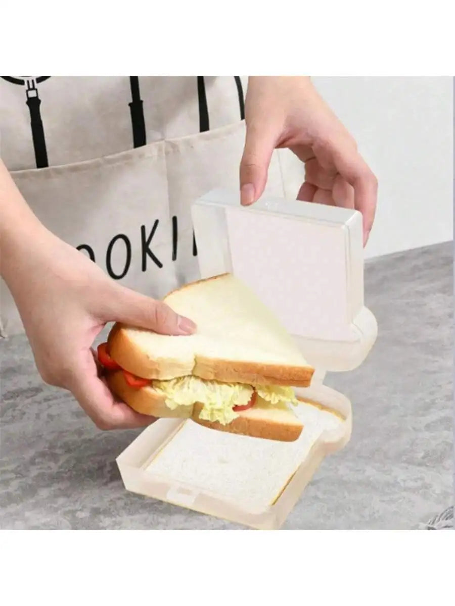 Portable Toaster Sandwich Box Transparent Tape Bread Dessert Food Qme