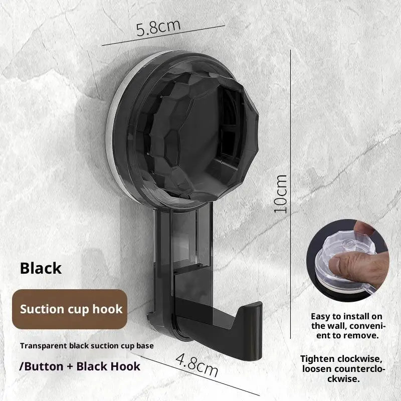 Kitchen Organizer Hook Powerful Suction Cup Hooks Traceless Heavy Qme Black