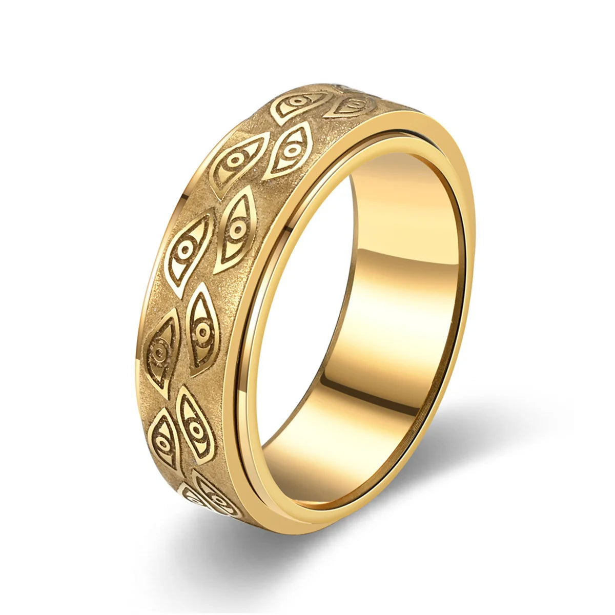 Vintage The Carved Eye Of God Mens Stress Ring Rotating Anxiety Stainless Steel Fidget Spinner Rings Anillos De Ansiedad Rings Qme jin 6
