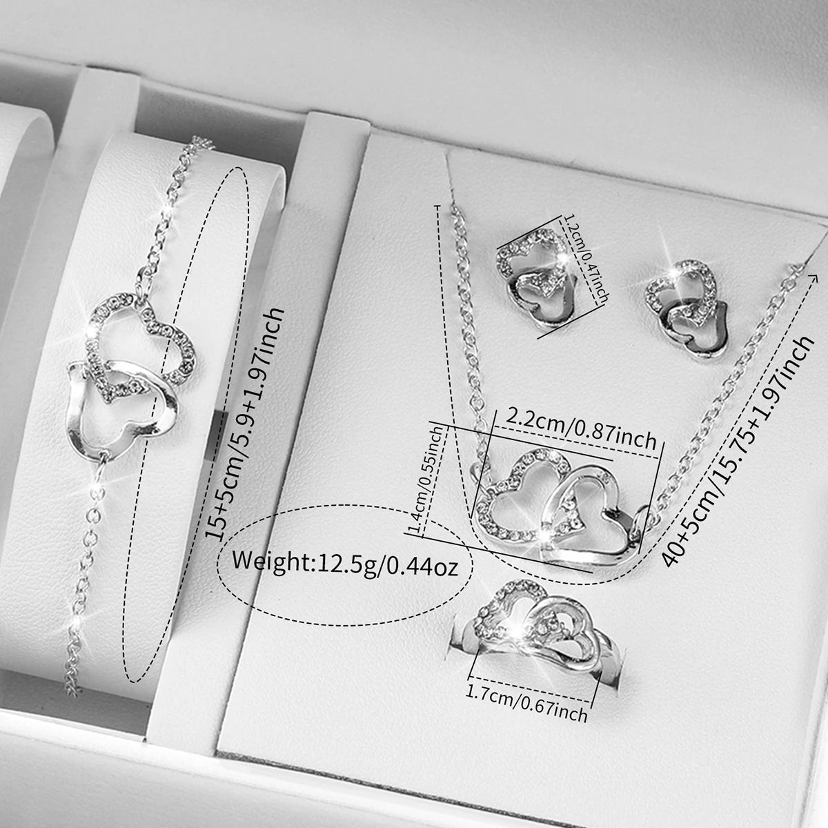 6PCS/Set Fashion Rectangle Roma Dial Women Quartz Watch Ladies Wristwatches With Heart Jewelry (Without Box) Qme