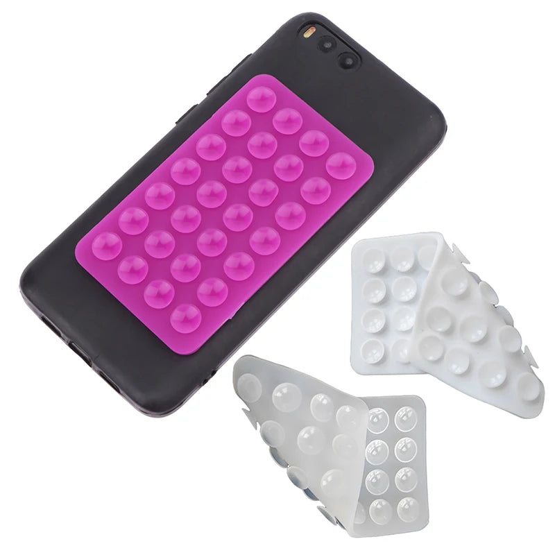 Double Side Silicone Suction Pad Mobile Phone Fixture Strong Reusable Qme
