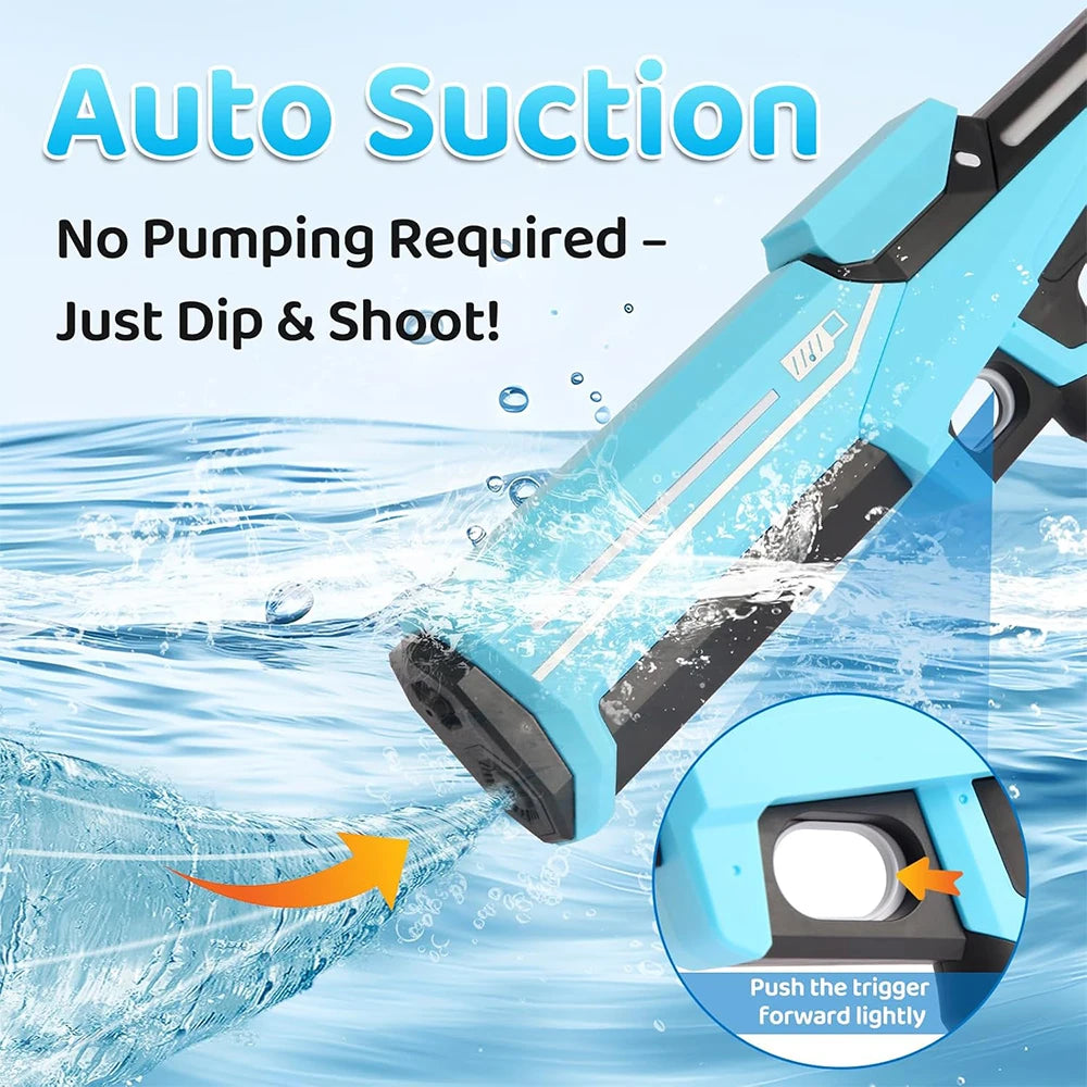 Electric Water Guns Powerful Squirt Automatic Water Suction Water Blasters Summer Outdoor Beach Toy For Kids Boys Birthday Gifts Qme