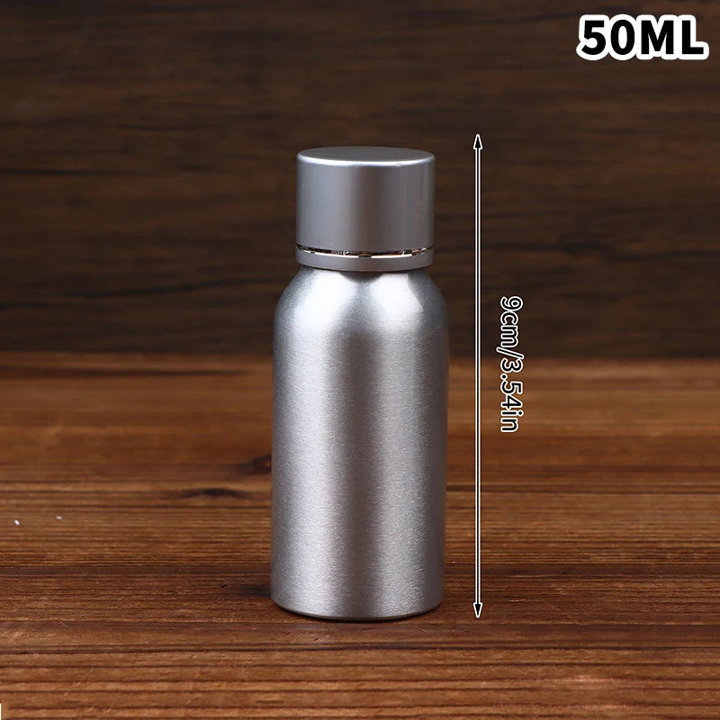 Silver Lid Aluminum Container Travel Bottle 30 50 60 100 120 150 200 Qme 50ML