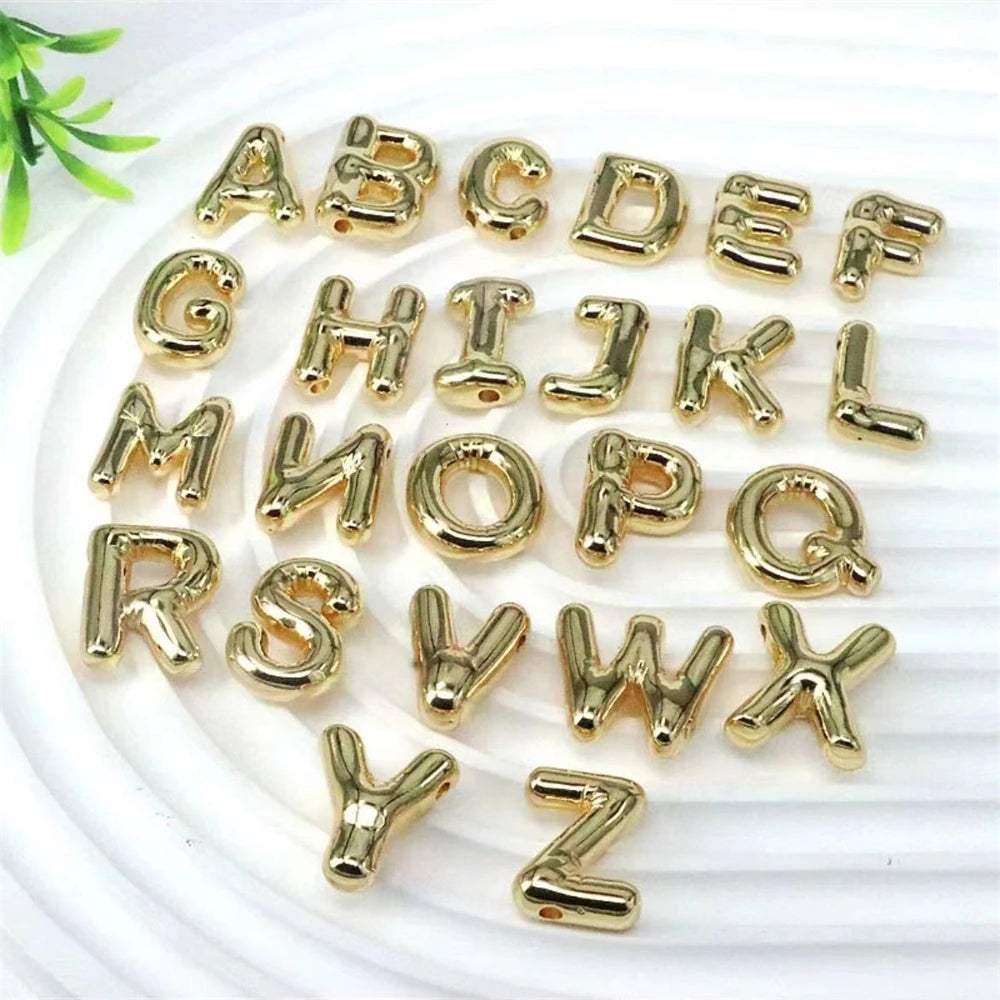 Gold Plated 3D Stainless Steel 26 Initials Pendant Necklace Personalized for Party Daily Wear Jewelry Accessories for Women Boy Qme