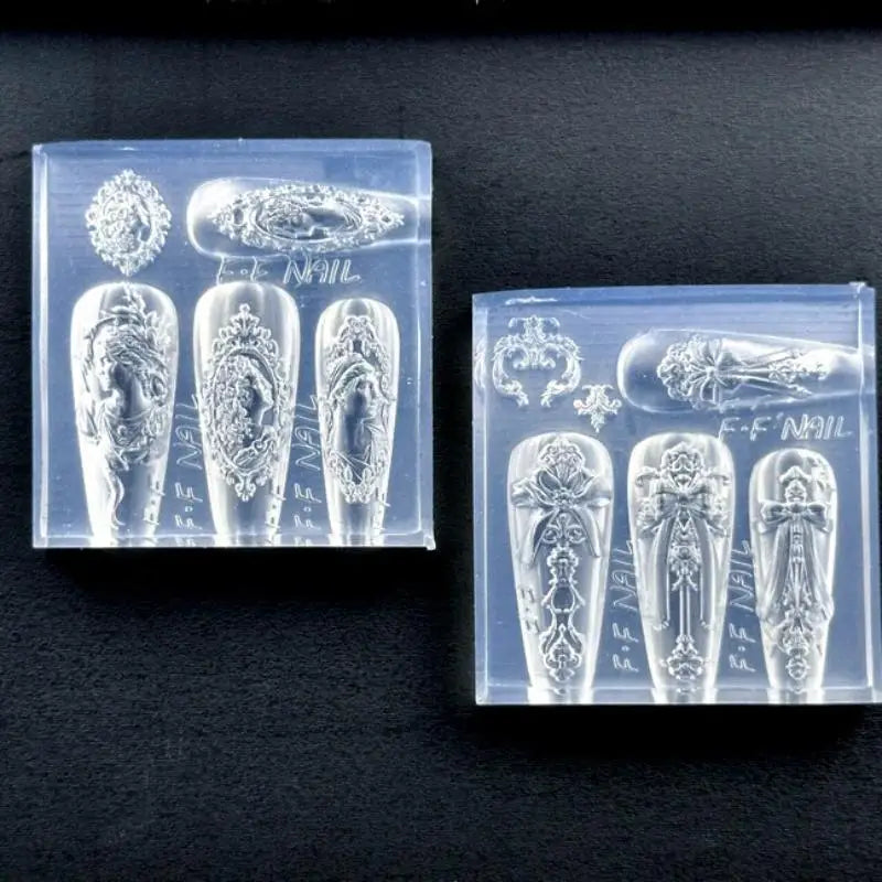 Nail Art Decoration Tool European Avatar Photo Frame 3D Silicone Mold Qme