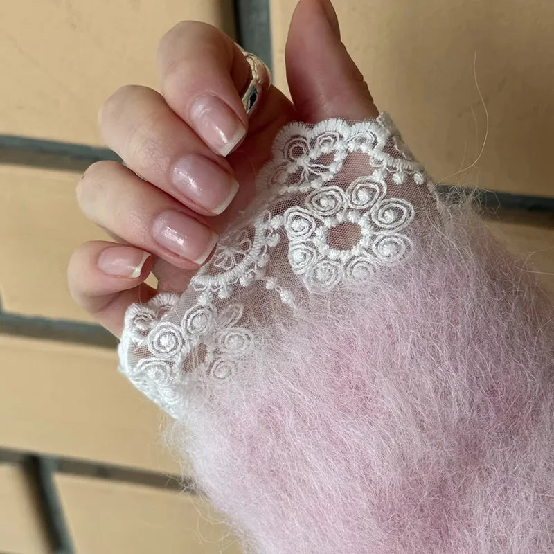 Lace Cuffs White Detachable Autumn Sleeve Fake Ruffles Elbow Sun Qme
