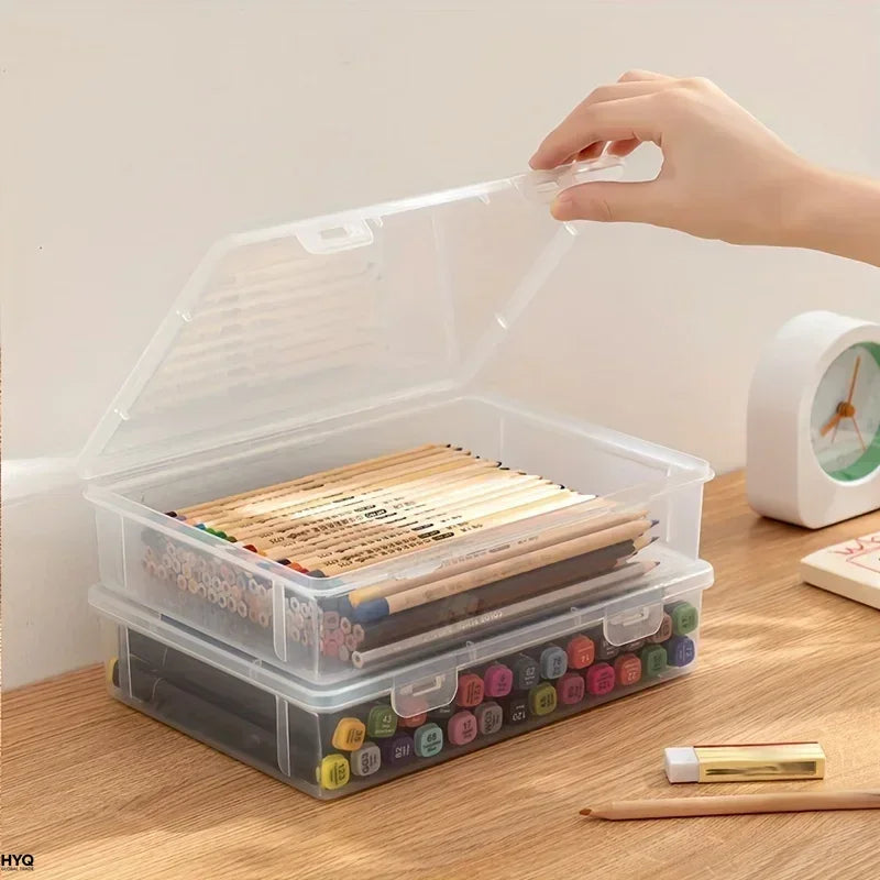 Capacity Pencil Case Clear Plastic Sketchbook Marker Colored Painting Qme