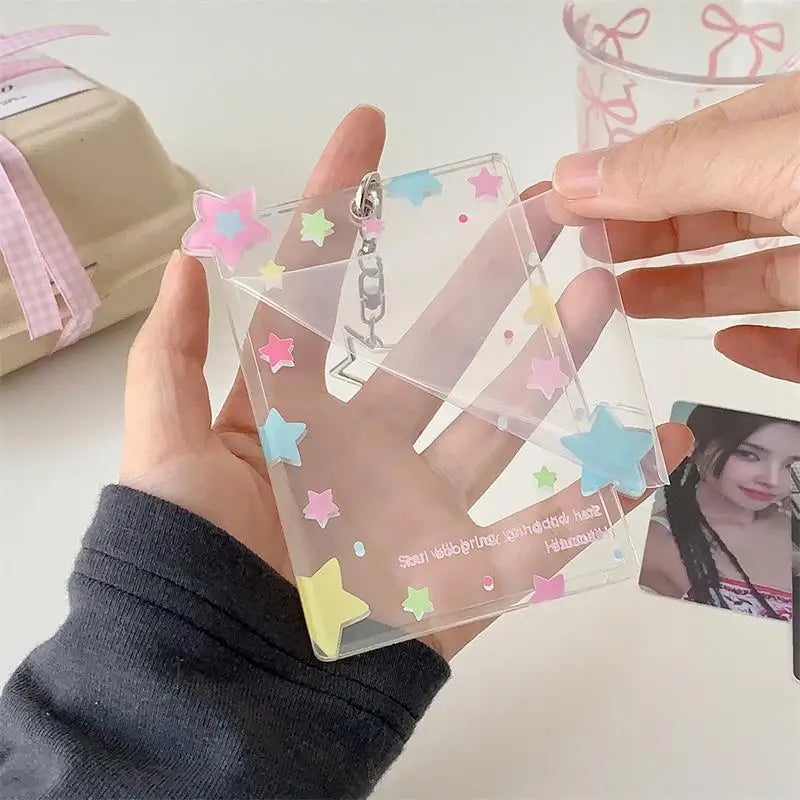 Cute Protective Pendant Card Organizer Gifts Colorful Star Photocard Qme