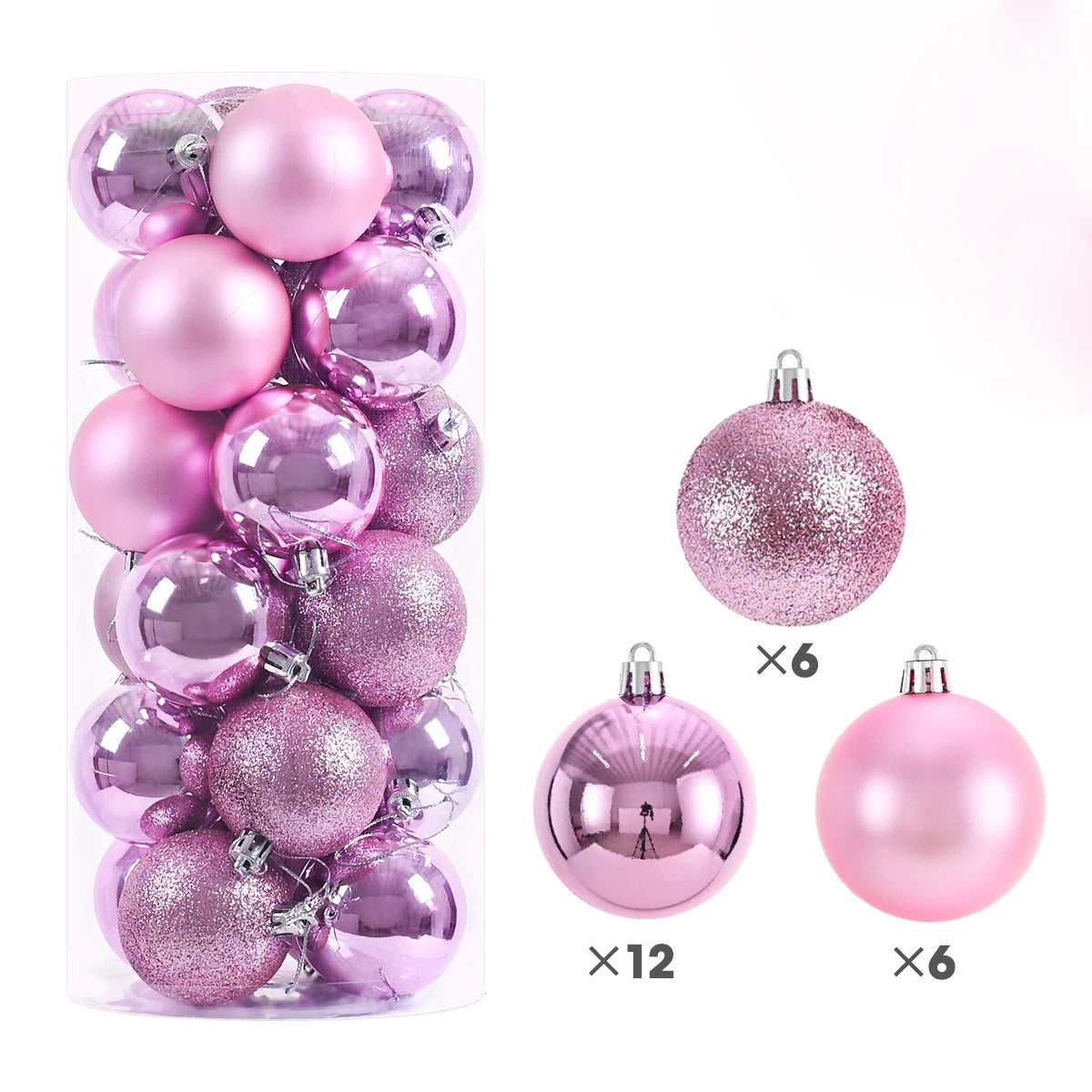 3CM Christmas Decoration Christmas Ball Hanging Xmas Tree Pendent Ornaments for Home Room Decor Navidad New Year 2026 Accessory Qme Pink