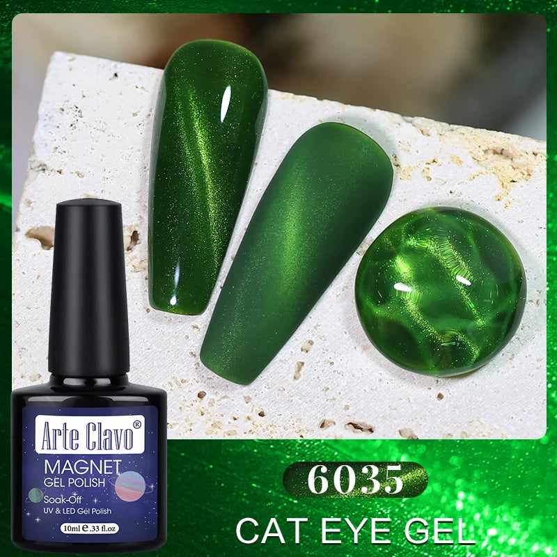 Arte Clavo Cat Eye Magnetic Gel Polish Green Red Semi Permanent Soak Qme
