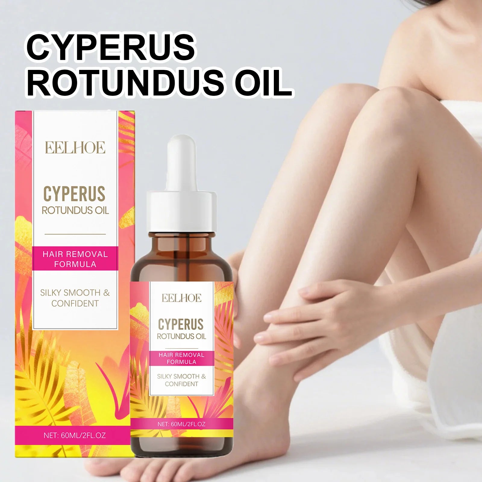 Cyperus Rotundus Oil Body Post Hair Removal Soothing Oil Hair Growth Inhibitor Depilatory After Epilation Care for Smooth Skin Qme