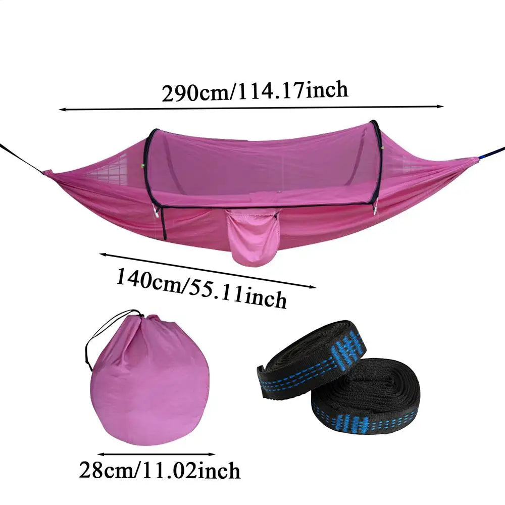 Camping Hammocks For Adults Nylon Outdoor Hammock For Hiking Foldable Lounger For Adventurers Rain Survival Outside Hiking Lake Qme Pink China Mainland