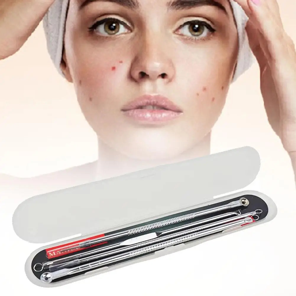 Blackhead Remover Tool Curved Tweezers Acne Needle Pimple Popper Qme