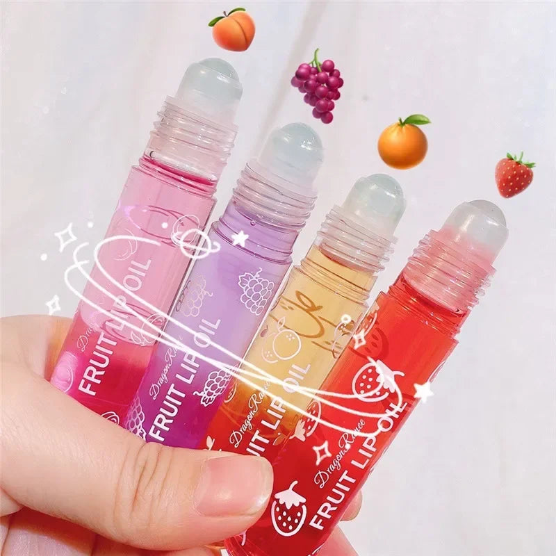 Fruit Lip Gloss Transparent Lip Oil Moisturizing Reducing Lip Lines Nourishes Lips Waterproof Long-lasting Liquid Lips Cosmetics Qme