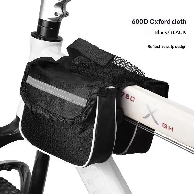 Bicycle Rainproof Front Frame Tube Bag Bike Double Shape Mountain Qme