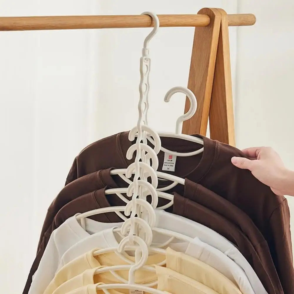 1PC Rotatable Porous Hanger Storage Rack Household Dormitory Clothes Brace Organizer Multi-Storey Balcony Hanger Storage Rack Qme