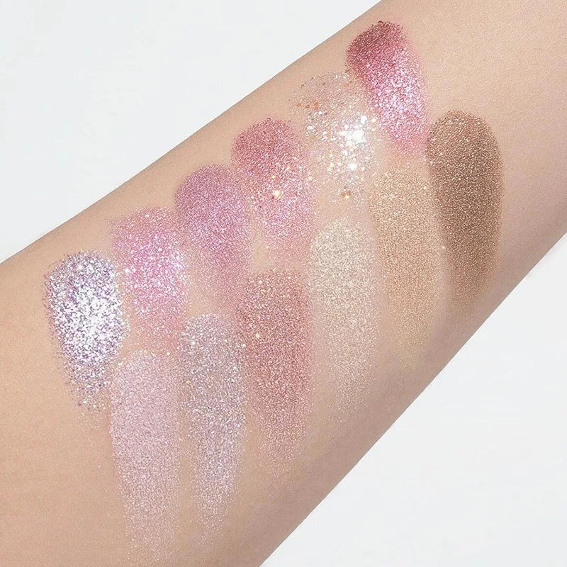 Diamond Sequins Eyeshadow Palette Peach Kumquat Eye Shadow Glitter Pearl Shimmer Shining Kids Makeup Eyeshadow Palette Cosmetics Qme