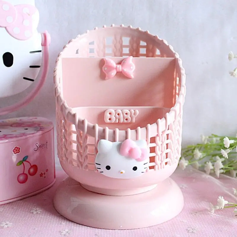 Hello Kitty Cartoon Pencil Holder Stylish Office Storage Box Qme 5