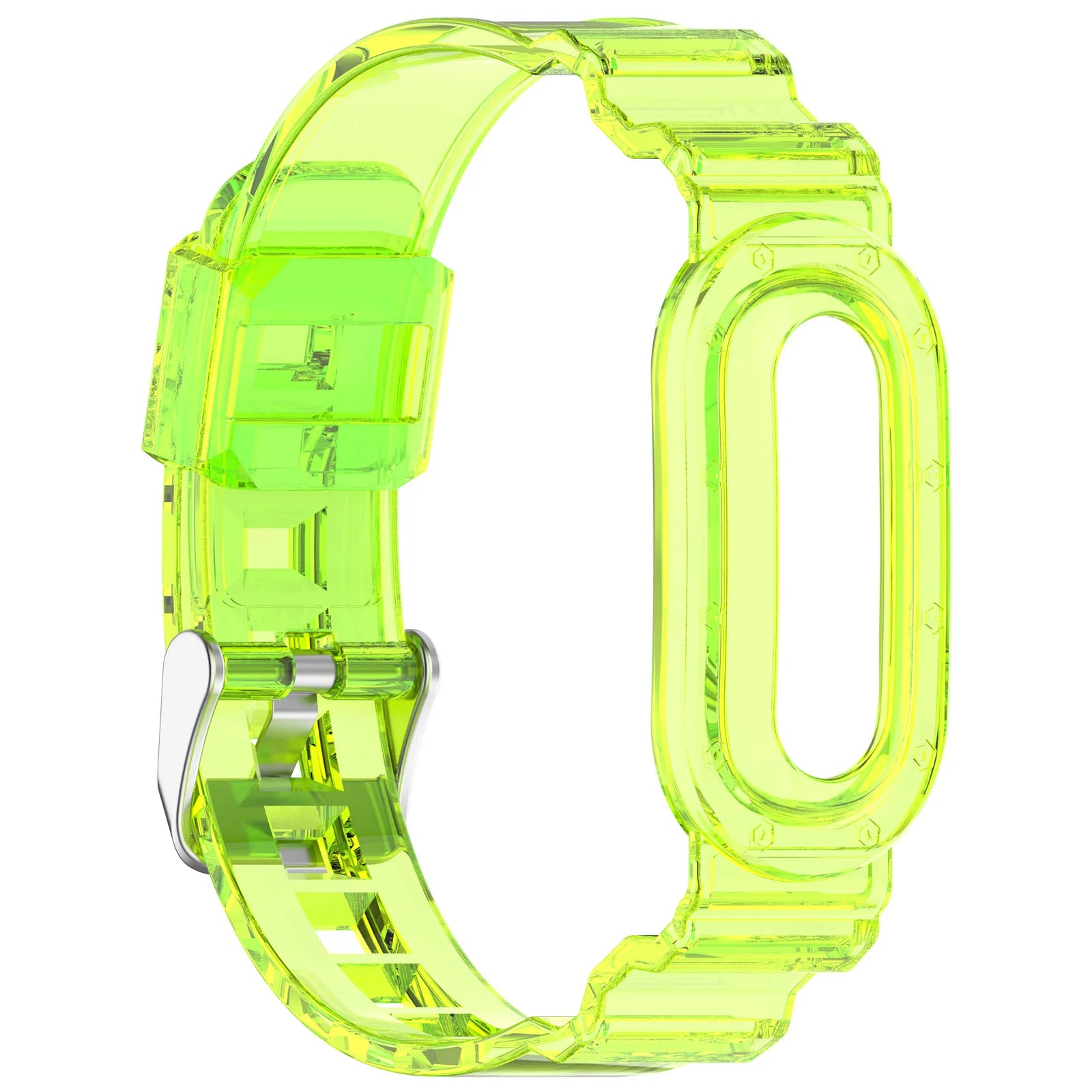 TPU Transparent Adjustable Wristband for Google Fitbit Air Fitness Tracker Watch Band Sweatproof Waterproof for Men Women Qme YELLOW