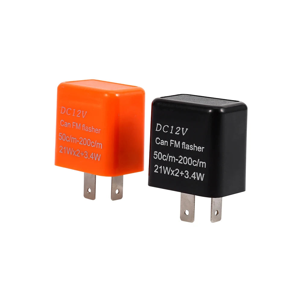 Motorcycle Turn Signal Indicator 2-Pin Speed Adjustable LED Flasher Relay 12V Turn Signal Indicator Flasher Relay Qme