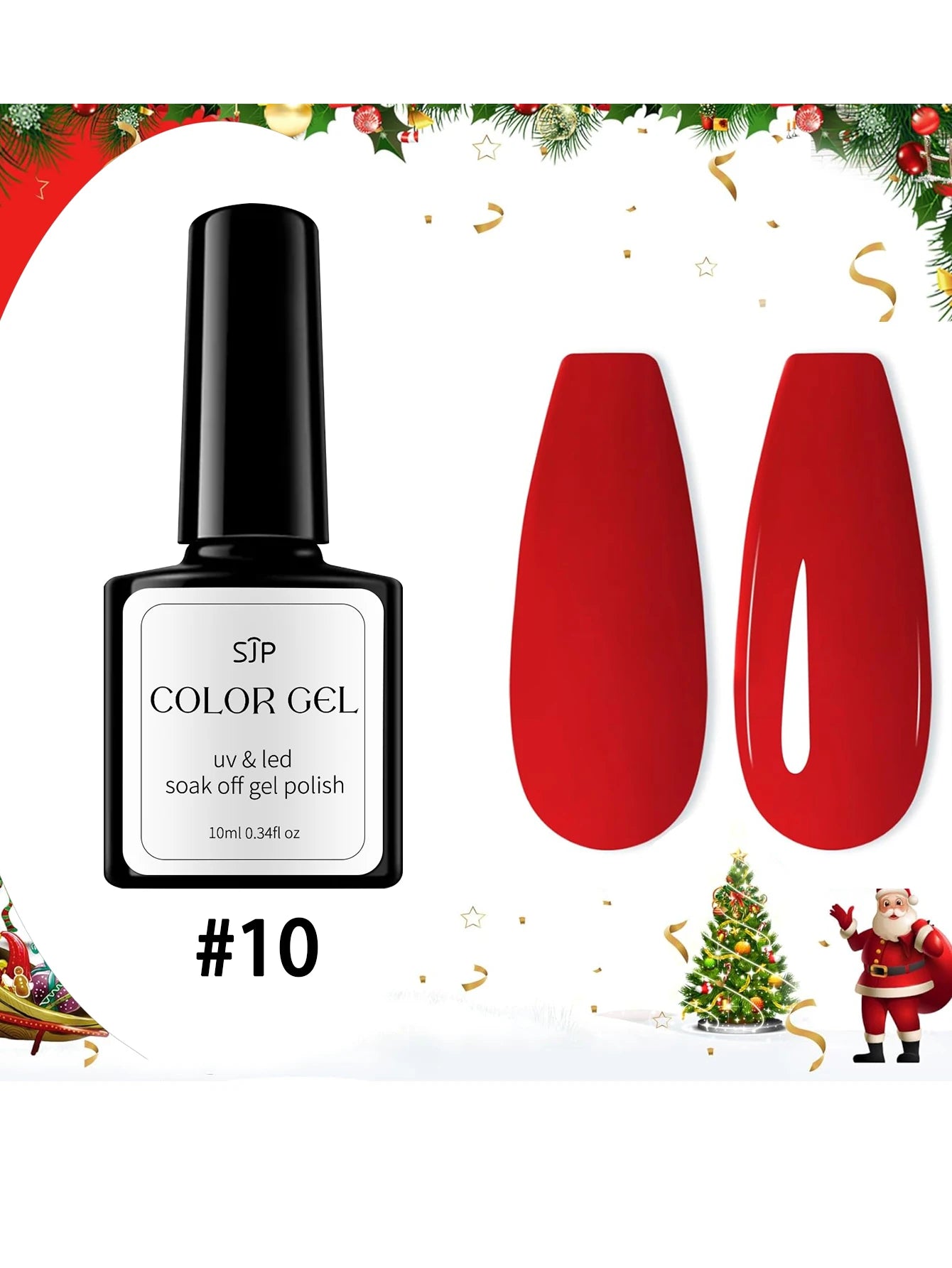 Valentine's Day Nail Polish Vernis Gel Rouge Couleurs Art Red UV LED Qme 10