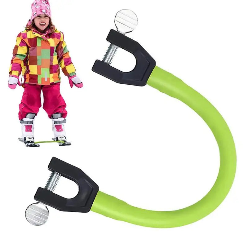 Ski Tip Connector Portable Ski Aid Cushioned Fastener Tape Strap Ski Practice Aid Easy Snow Ski Training Tools for Winter Qme