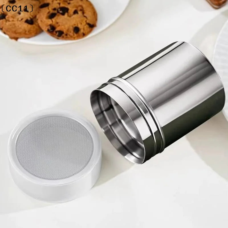 Duster Cover Cocoa Powder Coffee Stainless Steel Fine Mesh Bucket Qme