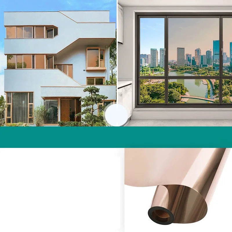 Unidirectional Mirror Window Film Protection Insulation Glass Film Privacy Home Window Balcony Sunscreen Sticker Qme F 50x500cm