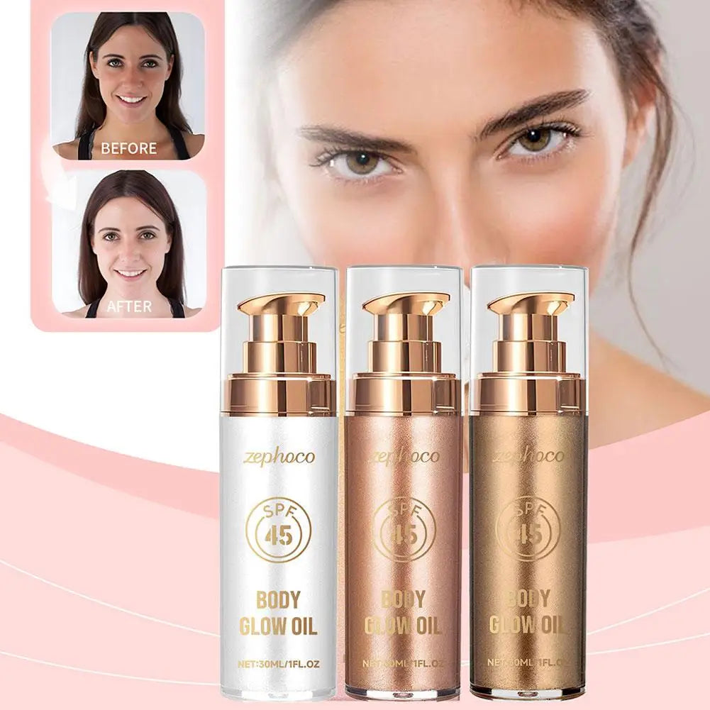 30ML Multi Color Body Shimmer Oil Coconut Fragrance Deep Moisturizing Enhance Smoothness UV Protection Refreshing Body Oil Qme