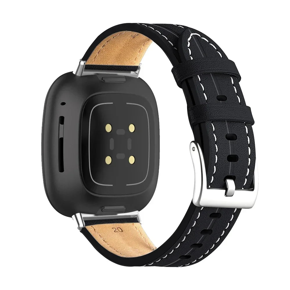 Genuine Leather Strap For Fitbit Versa 2 Lite Band Smart Watch Bracelet For Fitbit Versa 3 4 Sense 2 Correa Watchband Pin Buckle Qme