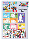 3D Puzzle Stickers DIY Craft Kits Animal Collage 5 Themes Back-to-School Gift Creative Educational 9-PCS Kit with Clips Qme Transportation
