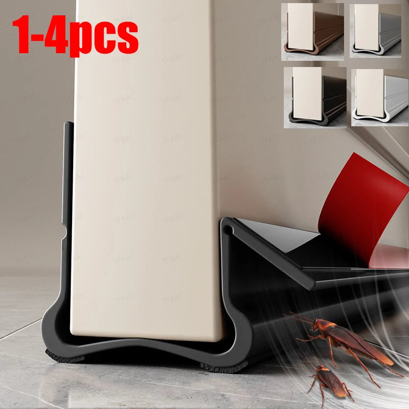93cm Door Weather Stripping Triple Seal Windproof Bottom with Soundproofing Felt Seal Strips Bendable Self-adhesive Gap Strip Qme