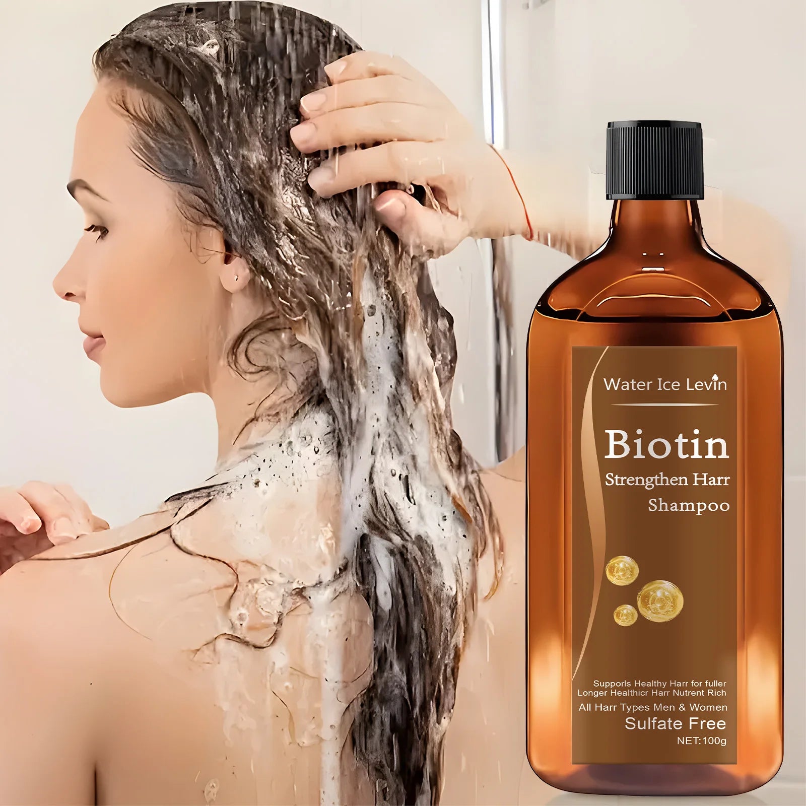 Biotin hair Growth shampoo anti-hair loss treatment for men and women rapid thickening and re-oil beauty health Qme