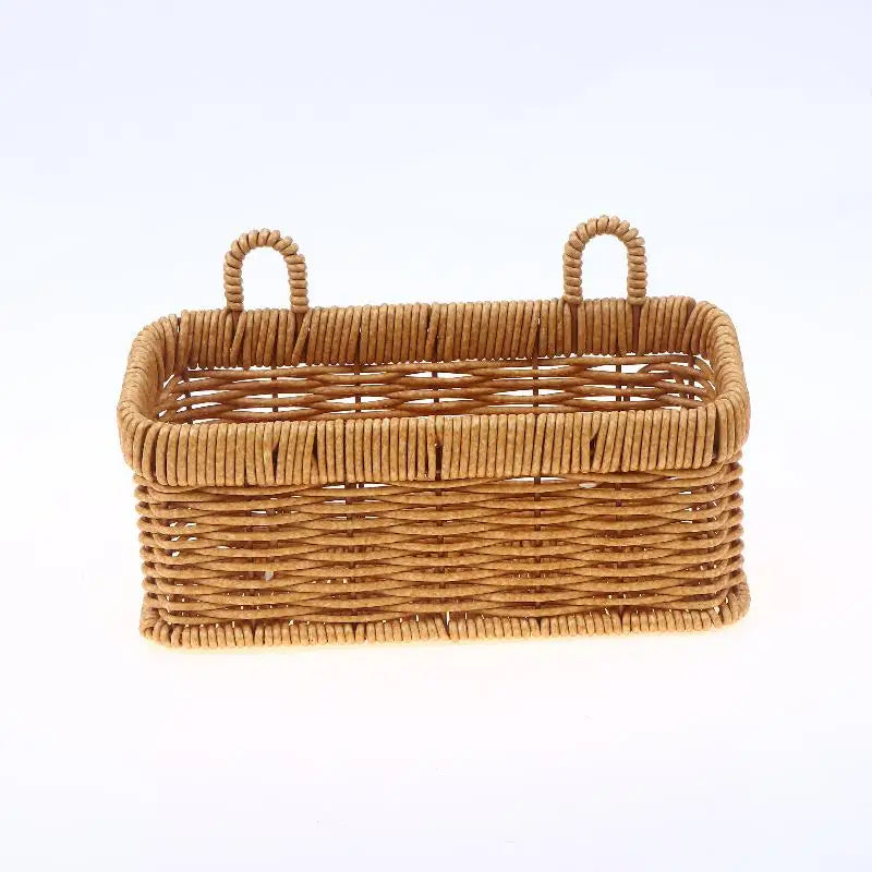 Bathroom Wall Hanging Basket Imitation Rattan Woven Ginger Garlic Egg Qme B S